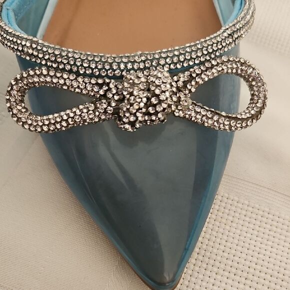 Torrid Blue Strappy Heels with Bow Detail - Picture 8 of 16